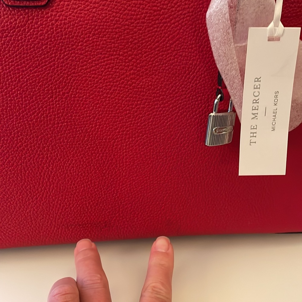 Michael Kors red Mercer hand bag purse satchel - Picture 12 of 12